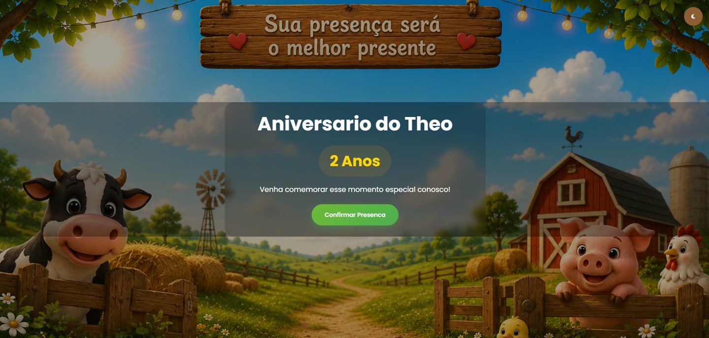 Convite RSVP - tela inicial